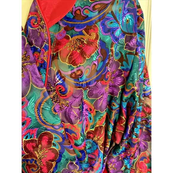 Victoria's Secret GOLD LABEL Vintage Full Length Belted Robe Floral M/L - Picture 4 of 8